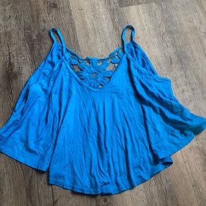 Float crochet back drop top